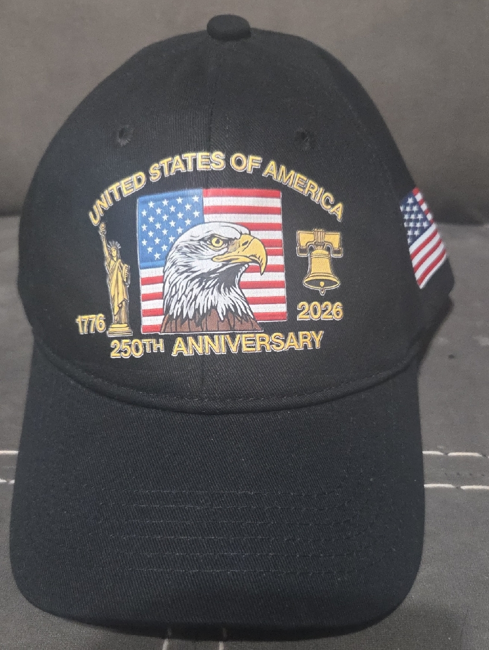 Black 250th Anniversary USA Eagle Baseball Cap